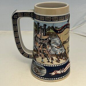 Vintage 89 Miller Ceramic Beer Stein Great American Achievements River Steamer